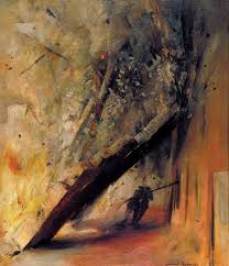 Falling Wall Leonard Rosoman The Imperial War Museum Where It Now Resides Renamed It A House Collapsing On Two War Artists Paintings Painting War Art