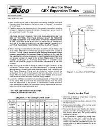 Cbx Expansion Tanks Instruction Sheet Taco Hvac