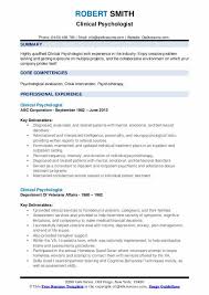 Clinical Psychologist Resume Samples Qwikresume