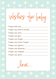 Freebie Wish Cards Baby Shower Wishes Wishes For Baby Baby Shower Fun