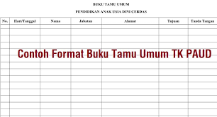 Maybe you would like to learn more about one of these? Contoh Format Buku Tamu Umum Tk Paud Administrasi Tk Paud