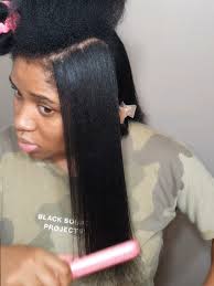 Silk Press at Home Black Girl