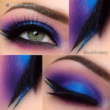 Red Black And Blue Eyeshadow Looks Awesome Bright Blue Purple Eye Makeup With Black Blue Glitter Liner Lr By Landofmakeup Found On Smoke Eye Makeup Bright Eye Makeup Purple Eye Makeup
