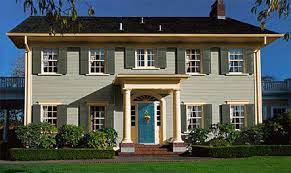 The prefect combo of brown & charcoal grey with a hint of purple. National Trust For Historic Preservation Exterior Paint Georgian Filoli Ballroo House Paint Exterior Exterior Paint Colors For House Colonial House Exteriors