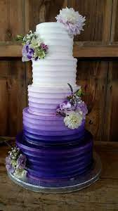 Purple Ombre With Fresh Flowers Purple Wedding Cakes Tiered Wedding Cake Red Rose Wedding Cake