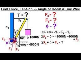 Physics Mechanics Ch 15 Torque 1 Of 27 Boom And Guy Wire Youtube In 2020 Physics Mechanics Learn Physics Physics
