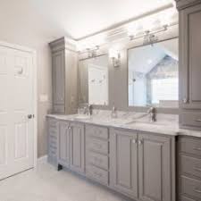 Matching end panels and molding can add those designer touches. Custom Bath Cabinets And Custom Bathroom Vanities