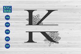 Split Monogram Letter K Svg Alphabet Floral Initial Logo K 342920 Cut Files Design Bundles