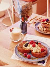 Latte Rose French Toast Pancakes Kafkaf Coffeeshop Paris Gouter