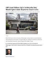 UW must follow city's landmarks law, Washington state Supreme Court rules