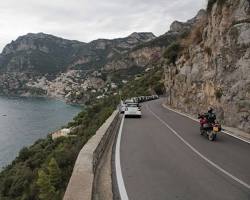 Immagine di motorcycle riding along the Cinque Terre coastline