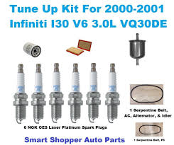 Tune Up Kit For 2000 2001 Infiniti I30 Spark Plugs Serpentine Belt Air Filter Partsmaster Spark Plug Infiniti Air Filter