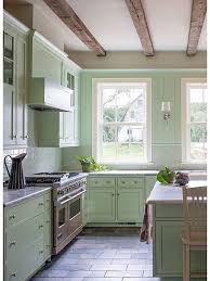 green kitchen cabinets