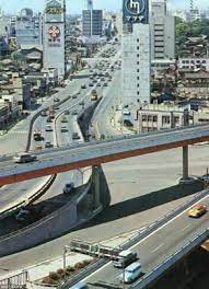 東京 昭和43年 赤坂見附 青山通りと首都高速 ジャパンアーカイブズ japan archives 古写真 東京 風景 建築写真