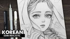 Female face drawing mouth placement. Drawing Semi Realistic Side View Face Drawing Anime