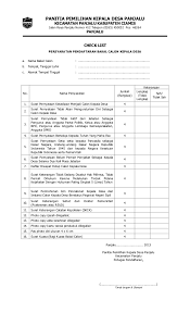 Download formulir pendaftaran calon bpd / permohonan calon anggota bpd docx : Formulir Pendaftaran Pilkades Panjalu