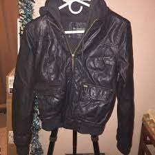 Obey Leather Jacket Great Condition Obey Propaganda Leather Jacket With Hoodie Sweater Underneath Er Effect Size S Obe Leather Jacket Jackets Sweater Hoodie
