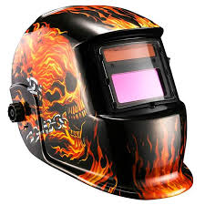 desoon shield flaming skull design solar power auto darkening welding helmet with wide lens adjustable auto darkening welding helmet welding helmet arc welding