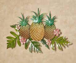 Pineapple Splendor Tropical Metal Wall Art Tropical Decor Tropical Metal Wall Art Tropical Bedroom Decor