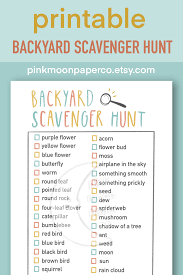 Printable Backyard Scavenger Hunt For Kids Party Game At Etsy In 2021 Outdoor Activities For Kids Social Distancing Activities Creative Activities For Kids