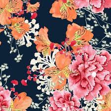 Beautiful floral pattern in block. Deep Floral Pattern Floral Pattern Painting Floral