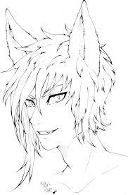 Neko with kanji coloring pages coloring pages. Fox Boy Anime Manga Oc Lineart Cute Ink Anime Art Dark Cat Coloring Page Anime Lineart