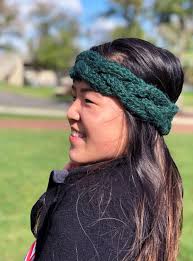 jellybeeaaan Green Cable Knit Headband