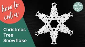 6 pieces 10 inch christmas tree snowflake stencils reusable tree snowflake template plastic holiday painting decor template for christmas window wall crafts painting decorations. Christmas Tree Paper Snowflake How To Cut A Xmas Tree Paper Snowflake Pattern Youtube