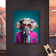 Tablou Canvas - Colorful Elephant – The Print Studio