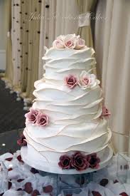 Three Tier Fondant Ruffles Ombre Wedding Cake With Gumpaste Flowers By Julia S Exclusive Cakes Wedding Cake Ombre Wedding Cake Tutorial Wedding Cake Toppers