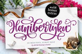 Capital script font hello world.!! Haniberryku Beautiful Script Font 791975 Calligraphy Font Bundles