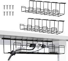 Label cords and wires to keep your cable management shipshape too. Amazon Com Under Desk Cable Management Tray 2 Packs 16 Inches Under Table Cord Organizer For Wire Management Metal Wire Cable Mesh Holder For Desks Offices And Kitchens Black Kitchen Dining