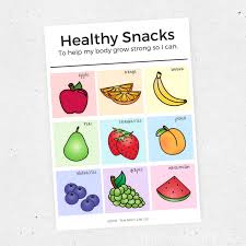 Healthy Snack Chart For Kids Set Of Two This Mom Life