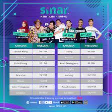 Sinar fm is a radio station in malay language operated by astro holdings sdn bhd, broadcast in kuala lumpur at frequency 96.7 fm. Sinar Senarai Frekuensi Sinar Di Kawasan Anda Boleh Facebook