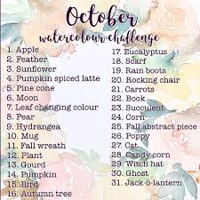 Emma Jane Lefebvre On Instagram October Watercolour Challenge I Had To Change A Couple Of T Watercolour Challenge 30 Day Drawing Challenge Drawing Challenge