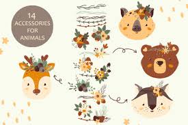 Jungle safari logo, jungle safari rainforest, safari, child, text, grass png. Forest Portrait Animals Set In Illustrations On Yellow Images Creative Store