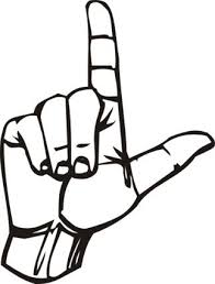 Black And White Sign Language Sign Language L Clip Art Learn Sign Language Sign Language Sign Language Alphabet