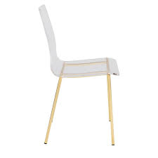 Chloe Side Chair In Clear Acrylic With Matte Brushed Gold Legs Set Of 4 Overstock 19897731 Shop wayfair for the best desk chair with gold legs.