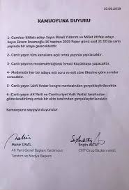 Imamoglu Yildirim Ortak Yayini 16 Haziran Da