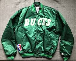 Mens Vintage Starter Nba Milwaukee Bucks Satin Jacket Size