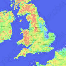 England Topographic Map Relief Map Elevations Map