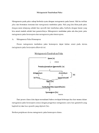 Metagenesis pada tumbuhan paku bermula dari spora, kemudian membentuk protalus atau protalium (gametofit dalam jumlah. Metagenesis Tumbuhan Paku