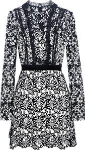 Black And White Self Portrait Dress Antoinette Lace Mini Dress Antoinette Black And White Lace Mini Dress By Self Portrait Selfportrait Black White Lace Mini Dress Dresses Self Portrait Dress