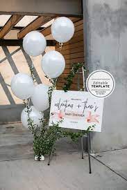 Watercolor Ribbon Baby Shower Welcome Sign Editable Template Etsy In 2021 Bridal Shower Decorations Diy Wedding Welcome Signs Wedding Balloons