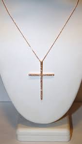 Rose Gold Cross Necklace Large Perfect Gift For Wife Girlfriend Sister Daughter Mom Delicate Gold Jewelry Modern Gold Jewelry Diamond Cross Necklaces