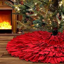Christmas tree skirts are a whole other story. Buy Yuboo Christmas Red Ruffle Tree Skirt 48 Inches 6 Layer Rustic Farmhouse Tree For Mother S Day Holiday Decorations Online In Kazakhstan B07vwfvxxj