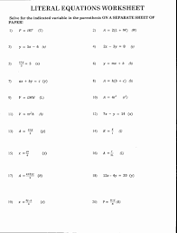 Literal Equations Worksheet Answer Key Lovely Math 3 Lessons In 2020 Literal Equations Algebra Equations Worksheets Math Worksheets