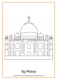 If you want more quality coloring pictures, please select the large size button. Taj Mahal Colouring Page