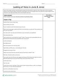 Jones and the mushy gushy valentime (junie b. Looking At Voice In Junie B Jones Worksheet Education Com
