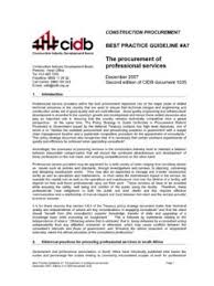 When you choose leadway training, you can enjoy a course from our extensive range or request a completely tailored course. The Procurement Of Professional Services Cidb The Procurement Of Professional Services Cidb Pdf Pdf4pro